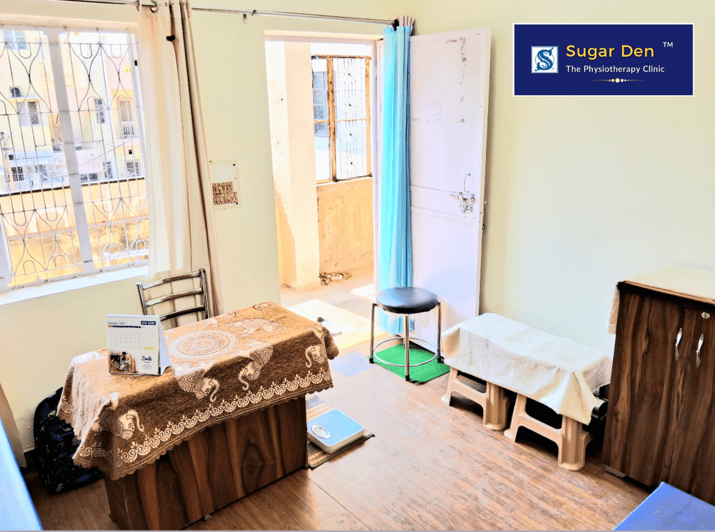 Winter sun lightens up Sugar Den- The Physiotherapy Clinic at Janakpuri, in West Delhi, in 2026.